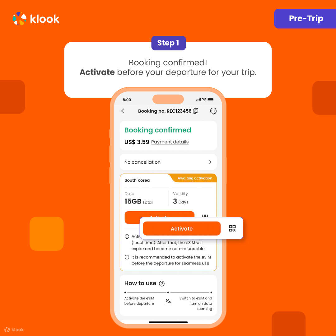 esim Japan - Activate in Klook App
